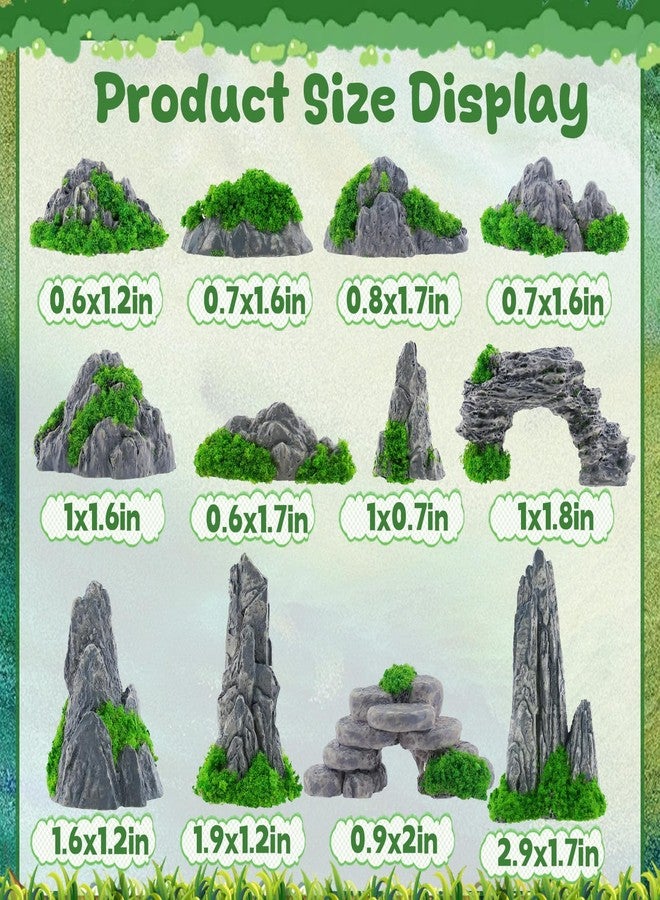 Warmtree 12 Pcs Diorama Rocks Fake Rock Miniature Stone Statue for Diorama Supplies, Micro Train Landscape, Railway Sand Table, Zen Garden Accessories - Image 2