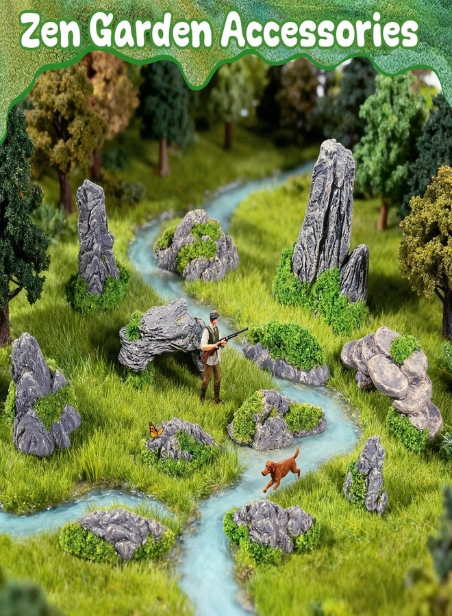 Warmtree 12 Pcs Diorama Rocks Fake Rock Miniature Stone Statue for Diorama Supplies, Micro Train Landscape, Railway Sand Table, Zen Garden Accessories - Image 5