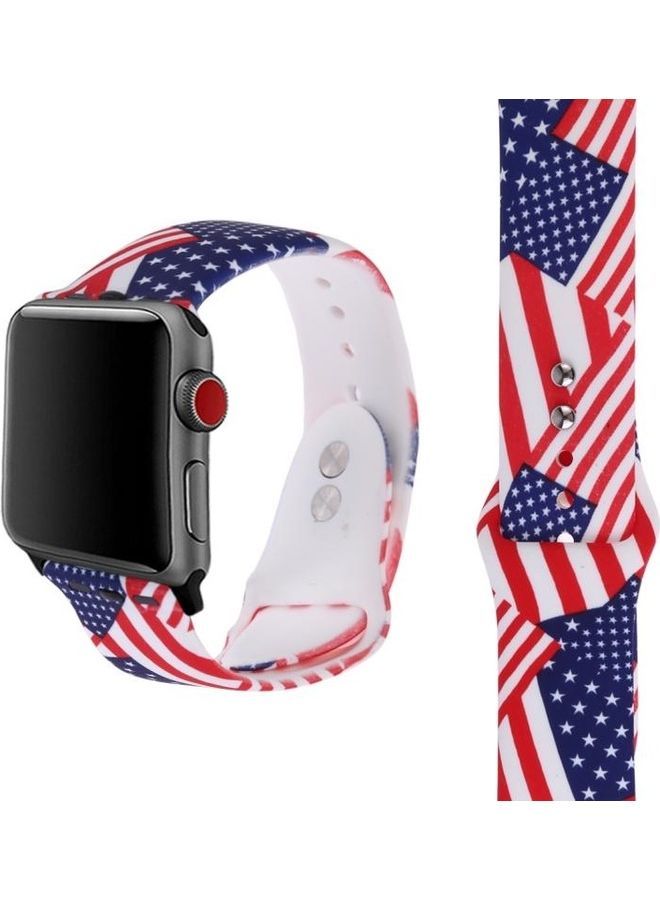 NIBEMINENT Replacement Watchband For Apple Watch Flag Pattern  - Image 5