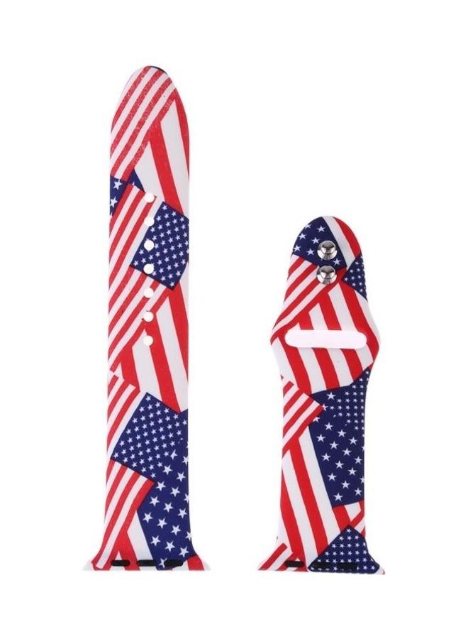 NIBEMINENT Replacement Watchband For Apple Watch Flag Pattern  - Image 1