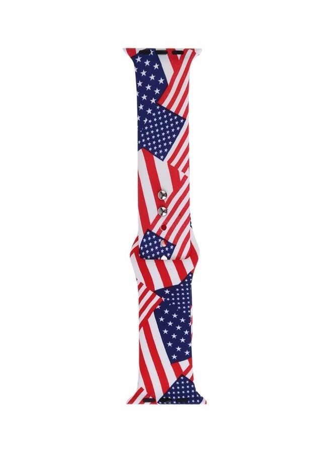 NIBEMINENT Replacement Watchband For Apple Watch Flag Pattern  - Image 2