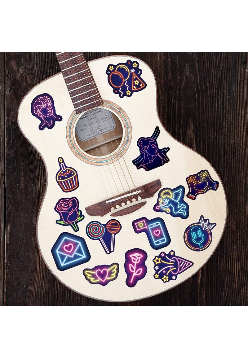 SYOSI Neon Style Stickers, 50 Pcs Aesthetic Trendy Decals, Waterproof Vinyl for Water Bottle Phone Computer Luggage Guitar Bathroom Skateboard for Teens Girls Boys - Image 5