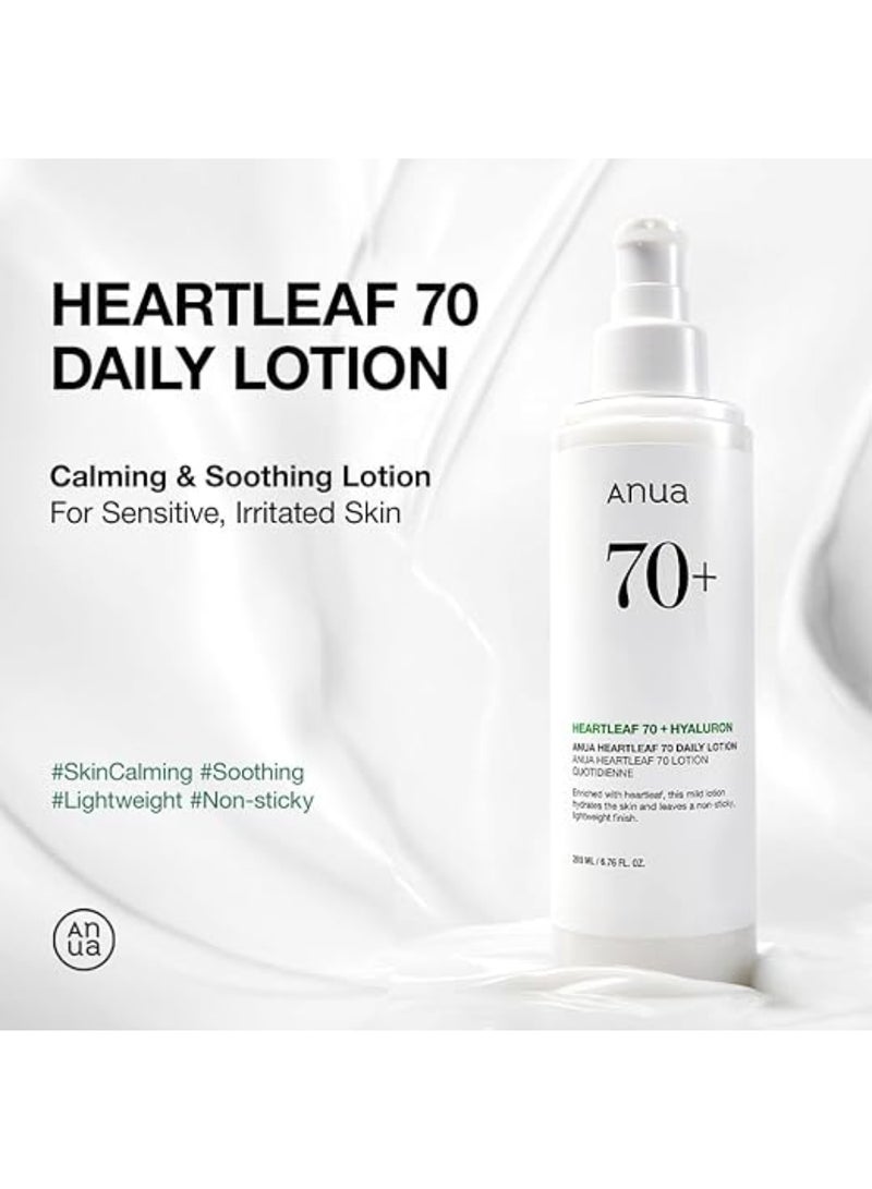 Anua Heartleaf Daily Lotion, Face Moisturizer with Hyaluronic Acid for Sensitive Skin, Lightweight, Korean Skin Care (200ml, 6.76 fl.oz.) white 200ml - Image 2