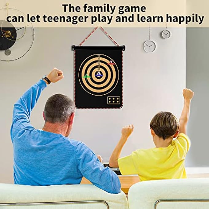 Mixi Magnetic Dart Board for Kids Outdoor Toys Kids Games Double Sided Dart Board Games Set for Boys with 10 Darts Best Toys Gifts for Teenage Boys Girls Age 5 6 7 8 9 10 11 12 13 14 15 16 Years - Image 5