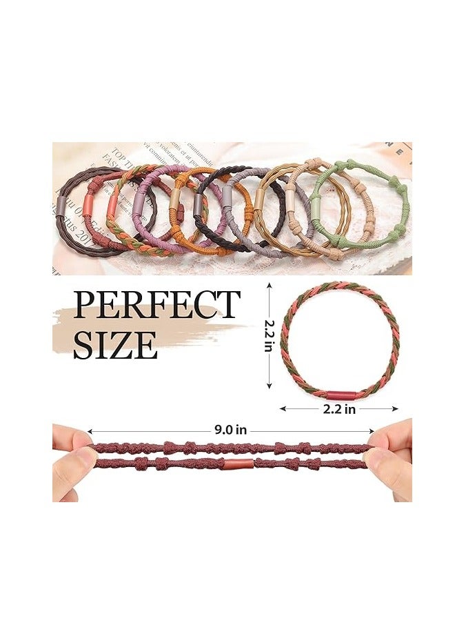 مجموعة ربطات الشعر، 20 قطعة ربطات شعر بوهو للفتيات، ربطات شعر مجعدة بني، 5 أنماط ربطة شعر ظريفة، ربطة شعر طويلة، شعر مجعد، شعر سميك أو ذيل حصان (10 ألوان) - Image 3