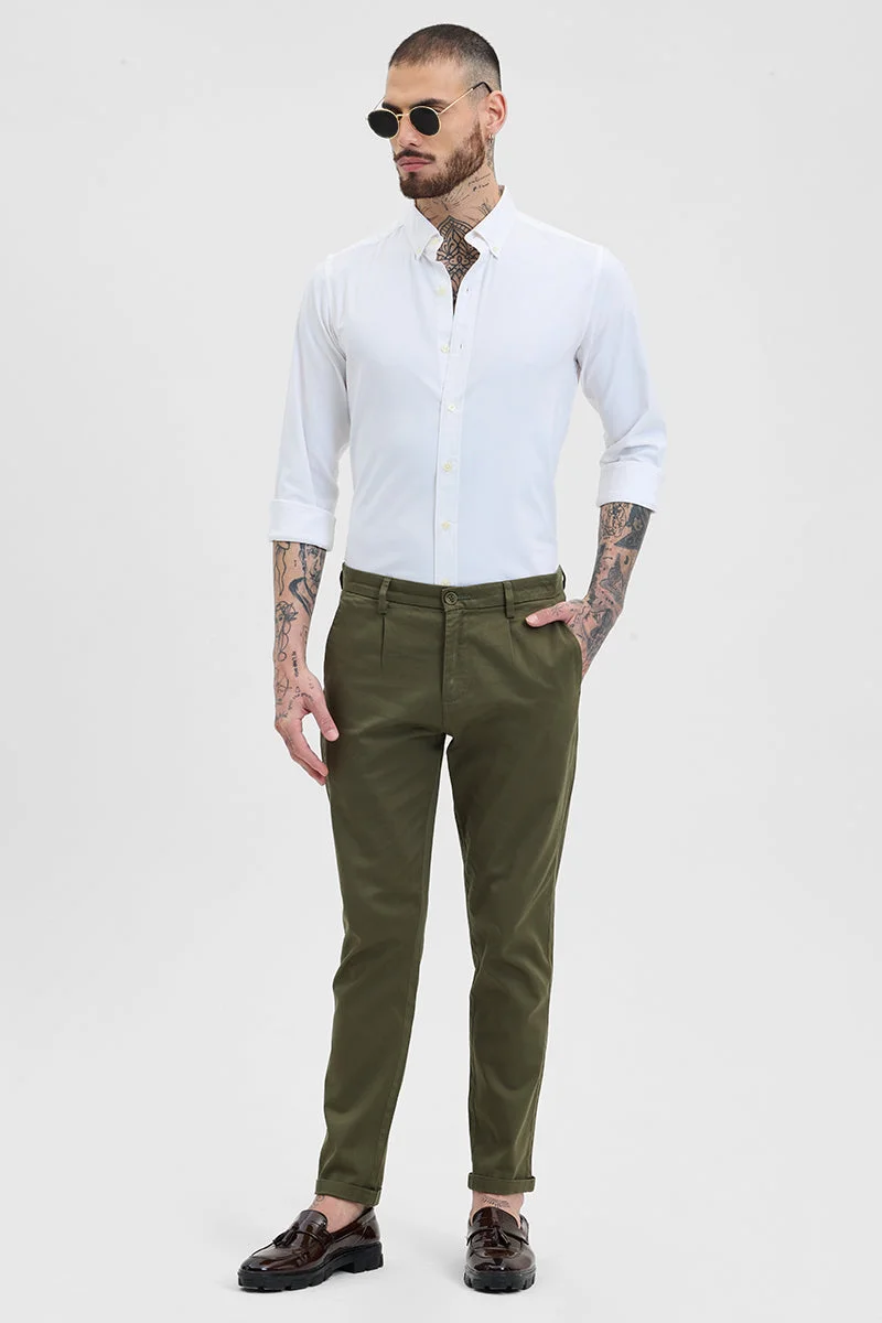 سنيتش White Solid Long Sleeve Slim Fit Formal Shirt