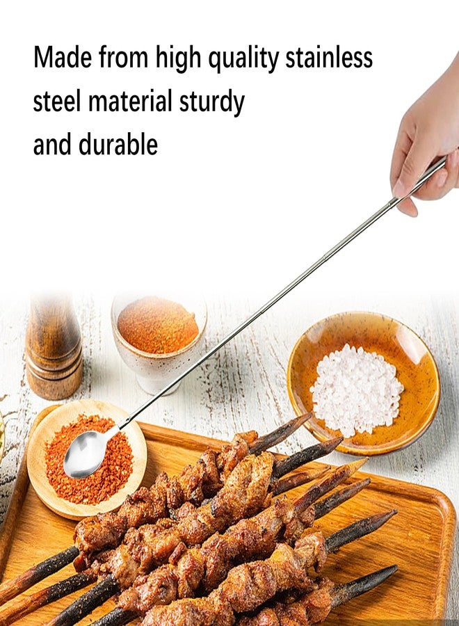 Flylin 2Pcs Telescopic Spoon, 9"~25" Stainless Steel Extendable Spoon for Dinner Mixing Cooking, Long Handle Retractable Spoons for Barbecue Tableware Supplies Iced Tea Spoons - Image 2