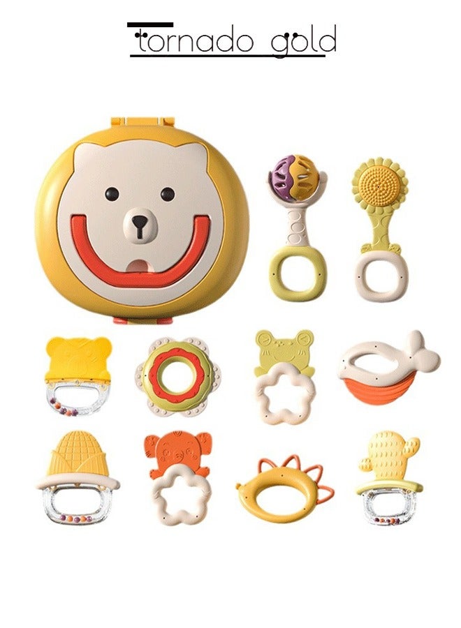 تورنيدو جولد مجموعة صندوق هدايا لعبة خشخيشة للأطفال متعددة الأشكال، لعبة عضاضة ناعمة قابلة للمضغ، مجموعة استيعاب التعليم المبكر للأطفال - Image 2