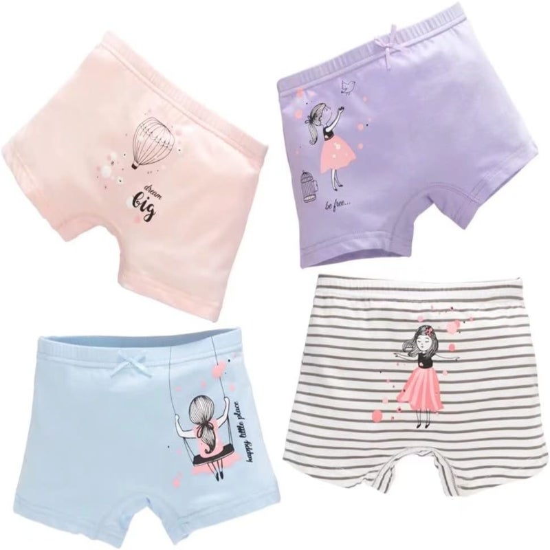 Girls' cotton boxers, princess panties (4 packs) - Image 1