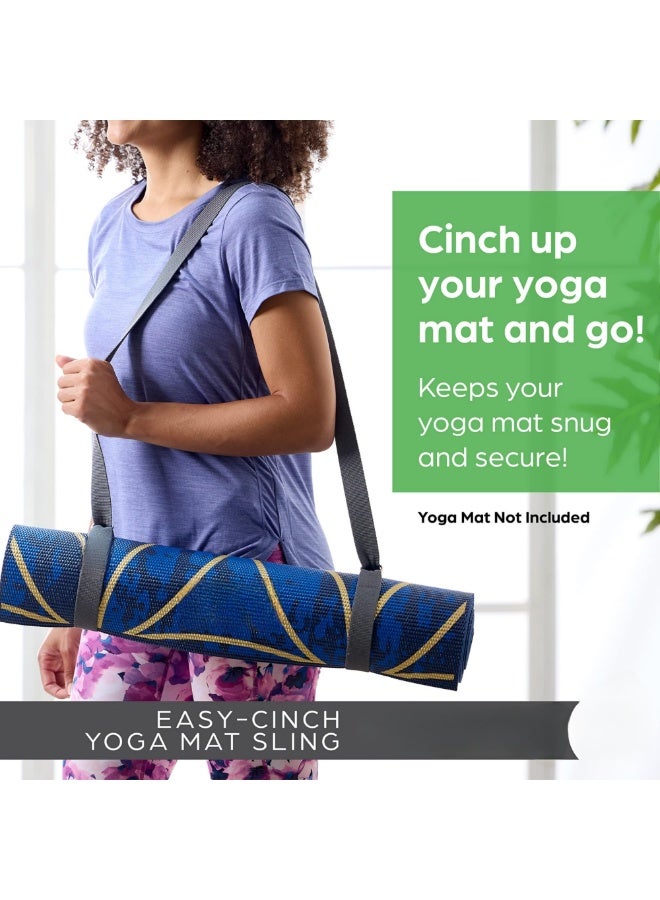 Generic Easy-Cinch Yoga Mat Sling - Durable Carrying Strap for Yoga Mat with Metal D-Rings for Secure Fit (No Mat Included) - Image 3