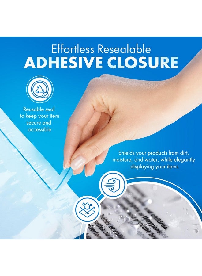 Shop4Mailers 10 X 13 Clear Plastic Flat Poly Bags With Suffocation Warning Self Seal Adhesive 1.5 Mil For Business Fba Packaging Jewelry Clothes Prints Storage Resealable 1.5 Mil (100 Pack) - Image 3