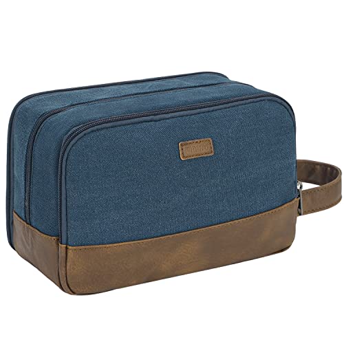 WANDF Travel Toiletry Bag for Men Large Toiletries Shaving Bag Water Resistant Hanging Dopp Kit Travel Accessories Bag for Women Men (Blue) - Image 1