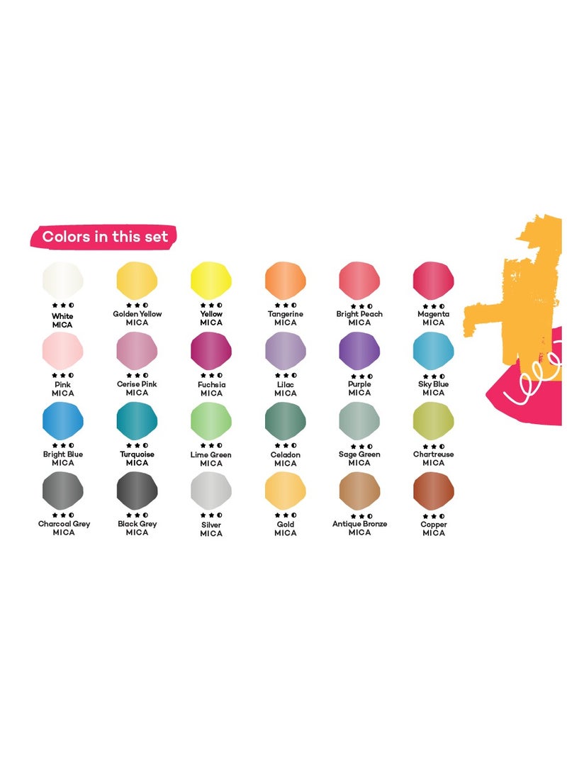 Mont Marte Acrylic Paint Set 24 pcs 36ml Tubes Ideal for Acrylic Painting Brilliant Lightfast Colours with Great Opacity  - Image 3