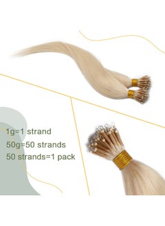 SEGO Nano Ring Bead Human Hair Extension Micro Rings Beads Loop Hand Tied Hairpiece Pre-bonded Nano Tip Remy Hair Extensions 22 Inch #4P27 Medium Brown&Dark Blonde 1g/strand 50g/pack  - Image 5