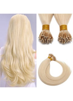 SEGO Nano Ring Bead Human Hair Extension Micro Rings Beads Loop Hand Tied Hairpiece Pre-bonded Nano Tip Remy Hair Extensions 22 Inch #4P27 Medium Brown&Dark Blonde 1g/strand 50g/pack  - Image 1