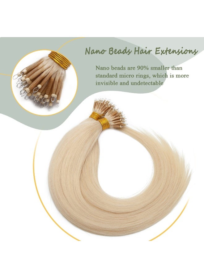 SEGO Nano Ring Bead Human Hair Extension Micro Rings Beads Loop Hand Tied Hairpiece Pre-bonded Nano Tip Remy Hair Extensions 22 Inch #4P27 Medium Brown&Dark Blonde 1g/strand 50g/pack - Image 3