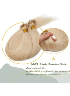 SEGO Nano Ring Bead Human Hair Extension Micro Rings Beads Loop Hand Tied Hairpiece Pre-bonded Nano Tip Remy Hair Extensions 22 Inch #4P27 Medium Brown&Dark Blonde 1g/strand 50g/pack  - Image 2