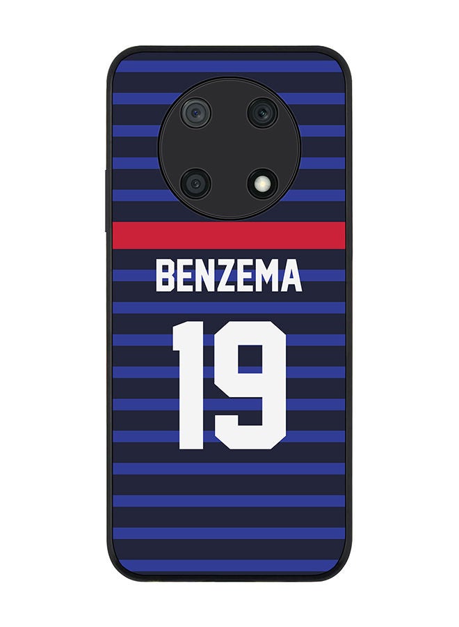 Stylizedd Rugged Black edge case for Huawei nova Y90 Slim fit Soft Case Flexible Rubber Edges Anti Drop TPU Gel Thin Cover - Football Team - France Player Name - Benzema - Image 1