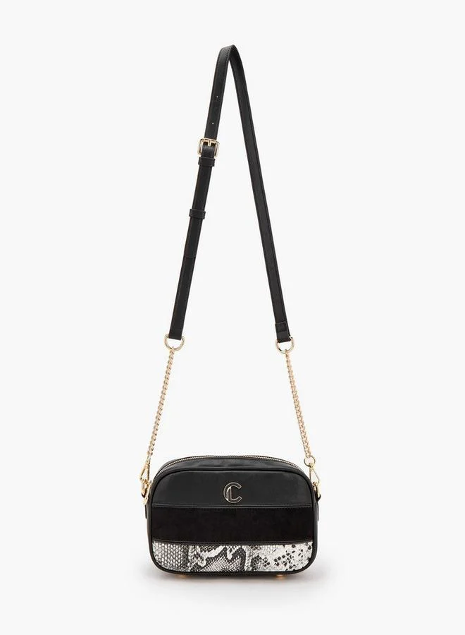 Le Confort Animal Print Crossbody Bag With Zip Closure