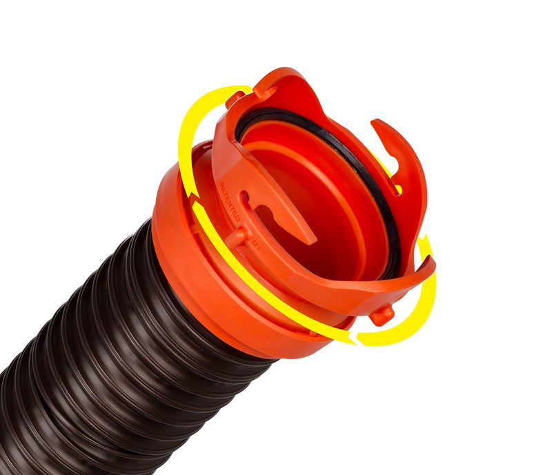 Camco مجموعة تمديد خرطوم الصرف RV RhinoFLEX بطول 5 أقدام مع وصلة دوارة - 39765، أسود - Image 3