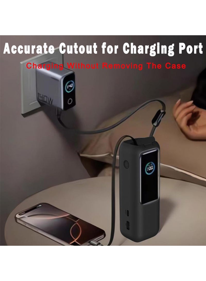 1 Pack Thick 1.5mm Silicone Case for Anker Zolo Power Bank (25000mAh 165W) - Protective Cover for Anker Laptop Portable Charger 165w, Full - wrap Protection with Precise Port Cutouts (Black) - Image 3