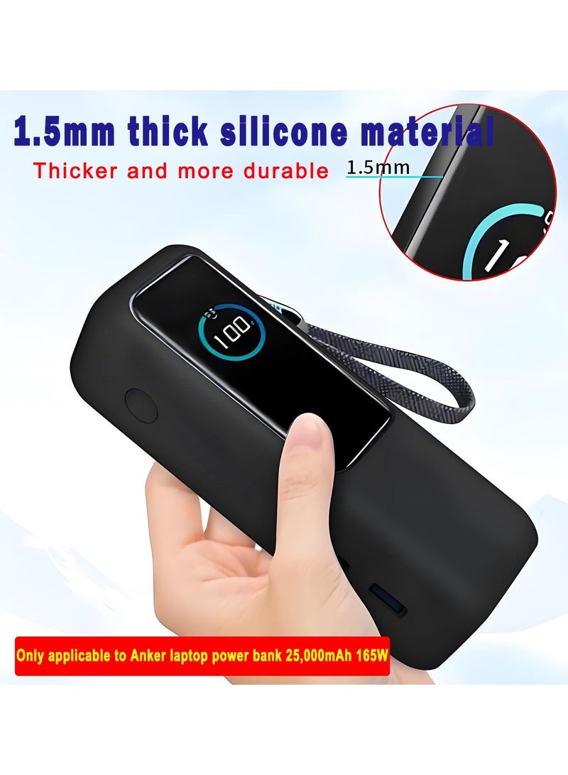 1 Pack Thick 1.5mm Silicone Case for Anker Zolo Power Bank (25000mAh 165W) - Protective Cover for Anker Laptop Portable Charger 165w, Full - wrap Protection with Precise Port Cutouts (Black) - Image 5