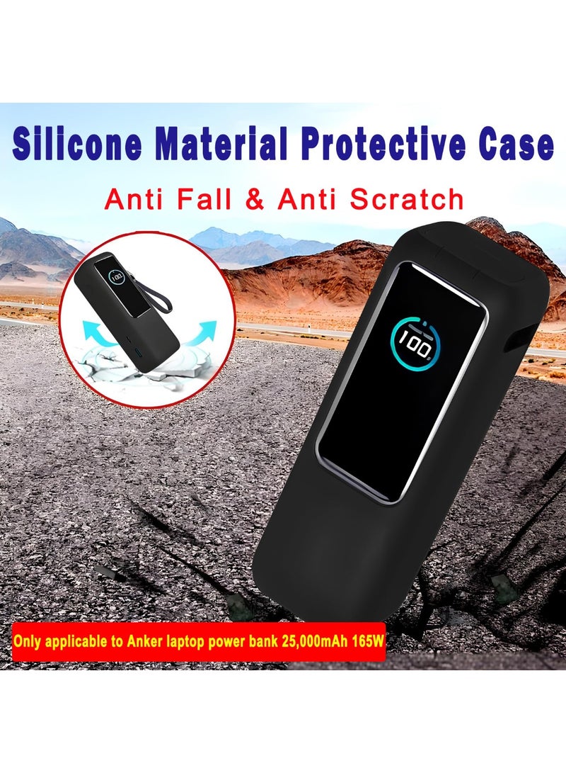 1 Pack Thick 1.5mm Silicone Case for Anker Zolo Power Bank (25000mAh 165W) - Protective Cover for Anker Laptop Portable Charger 165w, Full - wrap Protection with Precise Port Cutouts (Black) - Image 4