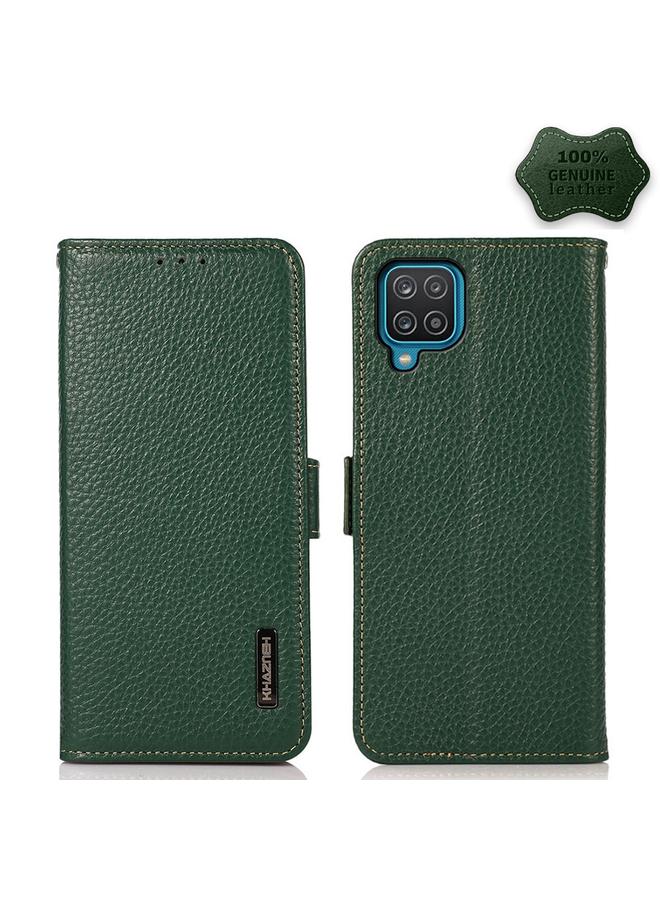 اس-توب جراب لهاتف Samsung Galaxy F62 / M62 KHAZNEH جراب هاتف RFID من الجلد الطبيعي من الليتشي بمغناطيس جانبي - Image 1