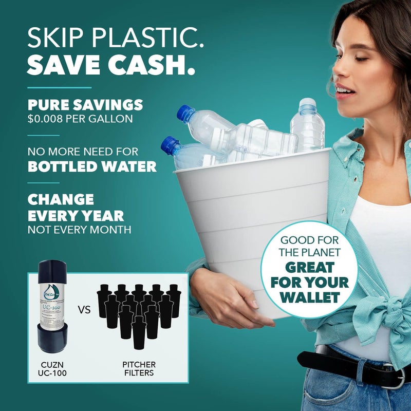 Cuzn Under Sink Water Filter For Sink Faucet  10K Gallons Or 1 Year Filtration Life  Reduces Pfas  Pfos  Lead  Chlorine  Improves Taste Of Tap Water  Nsf/Ansi 42 & 372 Certified High Performance - Image 4