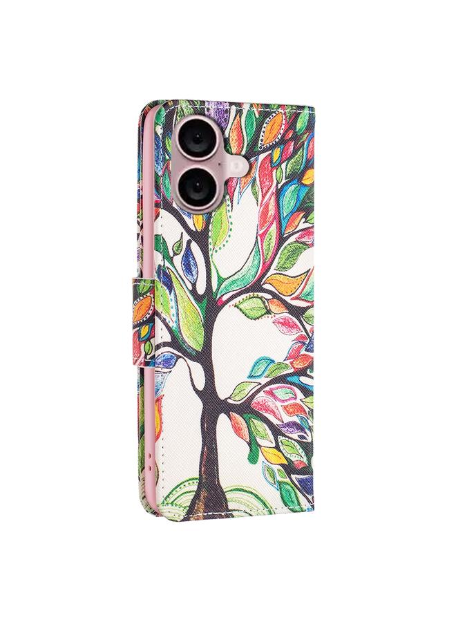S-TOP Case For iPhone 16 Colored Drawing Pattern Leather Phone Case - Image 4