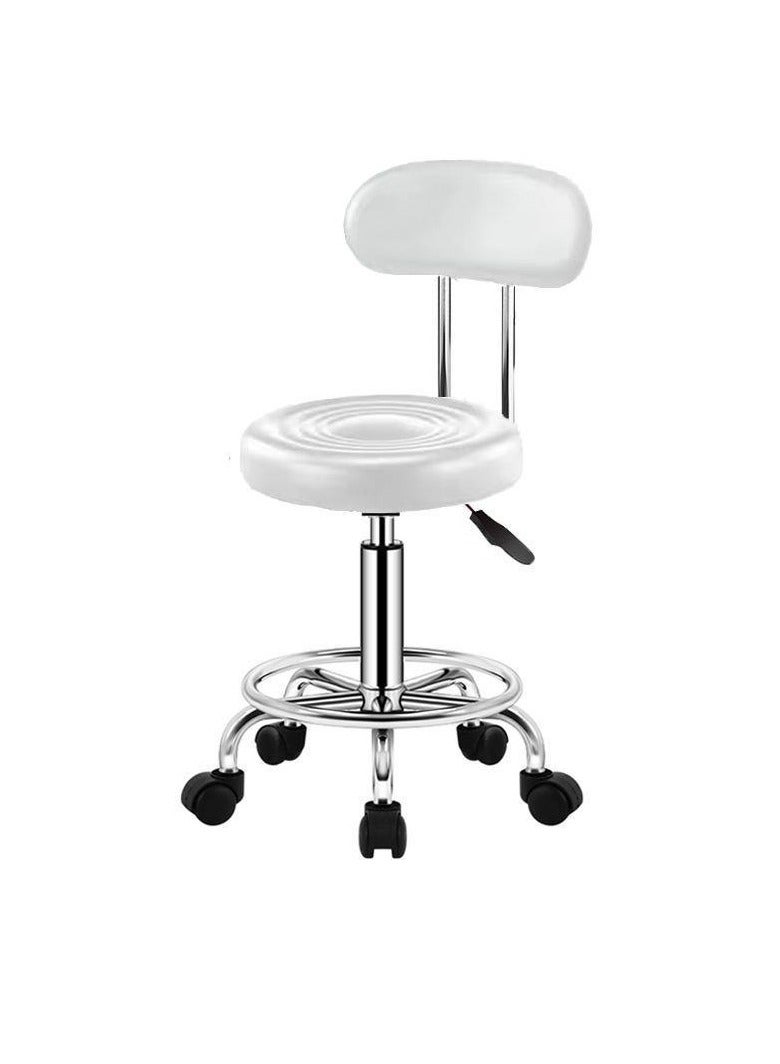 Elevating and rotating beauty chair, high legged circular backrest, household small slide stool - Image 1