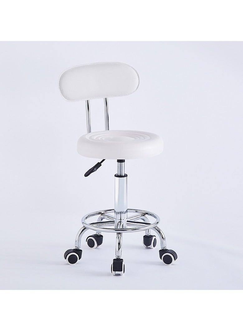 Elevating and rotating beauty chair, high legged circular backrest, household small slide stool - Image 3