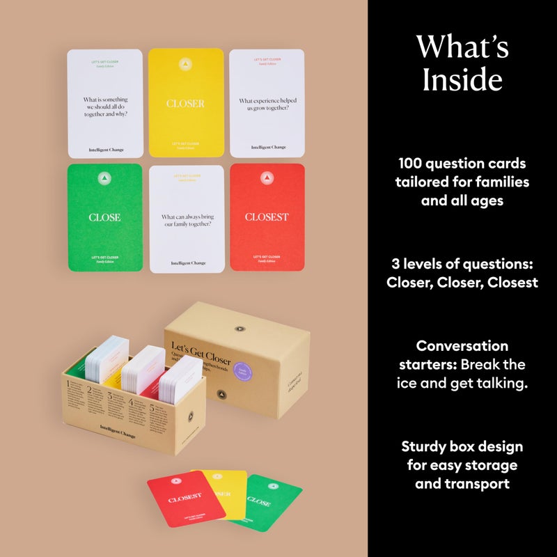 Intelligent Change لعبة بطاقات الأسئلة لتقوية الروابط الأسرية: اقتراب ذكي من التغيير، بداية محادثات مع أسئلة وأنشطة ممتعة، لعبة بطاقات محادثة ممتعة للعائلات، مجموعة بطاقات كسر الجليد، 100 بطاقة سؤال - Image 3