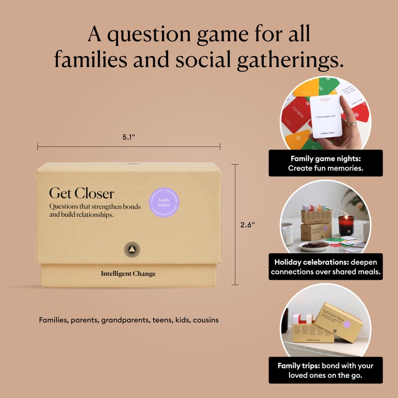 Intelligent Change لعبة بطاقات الأسئلة لتقوية الروابط الأسرية: اقتراب ذكي من التغيير، بداية محادثات مع أسئلة وأنشطة ممتعة، لعبة بطاقات محادثة ممتعة للعائلات، مجموعة بطاقات كسر الجليد، 100 بطاقة سؤال - Image 5