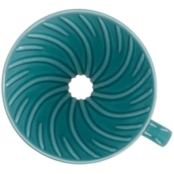 Hario Ceramic V60 Size 02 Coffee Dripper Direct Brewing Into A Server Professional Pour Over Brewer For 24 Cups  Turquoise Green - Image 2