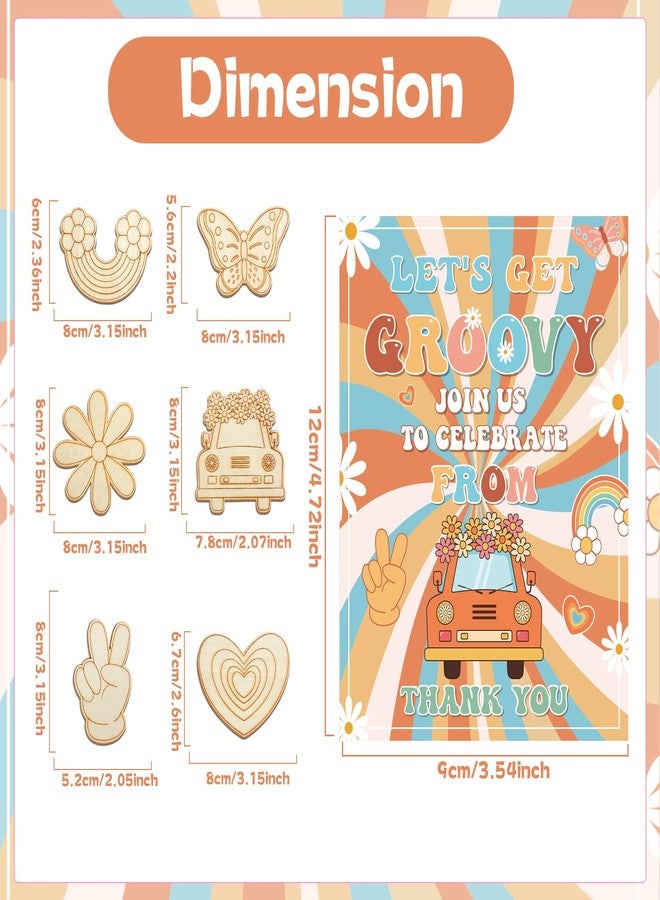 Bornerwhite Groovy Party Favors Hippie Craft Kits Party Supplies Wooden Painting Kit for Kids Boys Girls Birthday Decorations Supplies Gifts Classroom School Prizes Rewards(12 Pcs) - Image 2