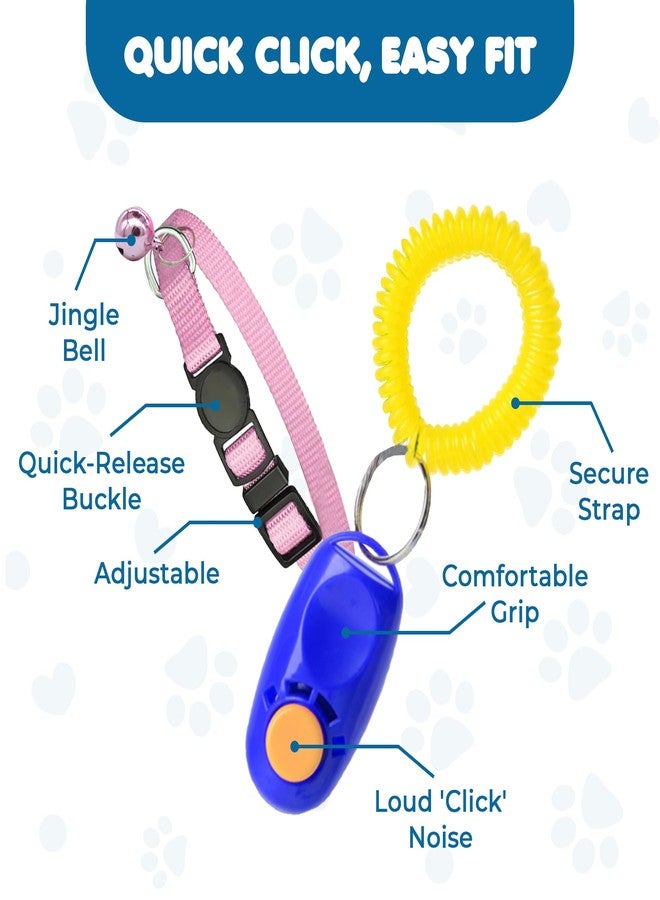 SunGrow Puppy Collars & Training Clickers, Dog Behavioral Management and Positive Reinforcement Tools, Multi-Colored (Blue, Pink, Green, Grey, Black), with Stretchable Wristband, 5 Pairs per Pack - Image 5