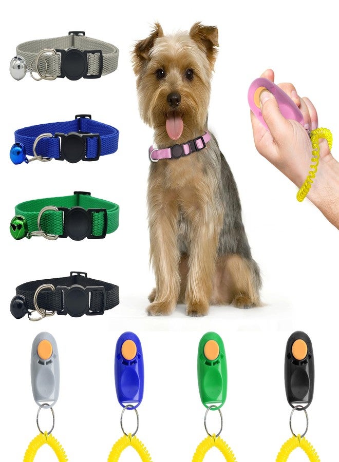SunGrow Puppy Collars & Training Clickers, Dog Behavioral Management and Positive Reinforcement Tools, Multi-Colored (Blue, Pink, Green, Grey, Black), with Stretchable Wristband, 5 Pairs per Pack - Image 2