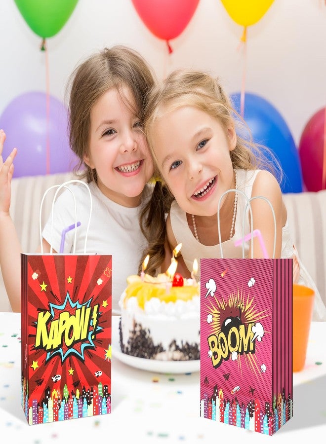Ethanberg 20Pcs Superhero Party Favors Bags with Handles, Comic Hero Kraft Paper Bags for Kids, Goodie Bags Candy Treat Gift Bags for Boom Hero Theme Birthday Baby Shower Party Supplies - Image 5