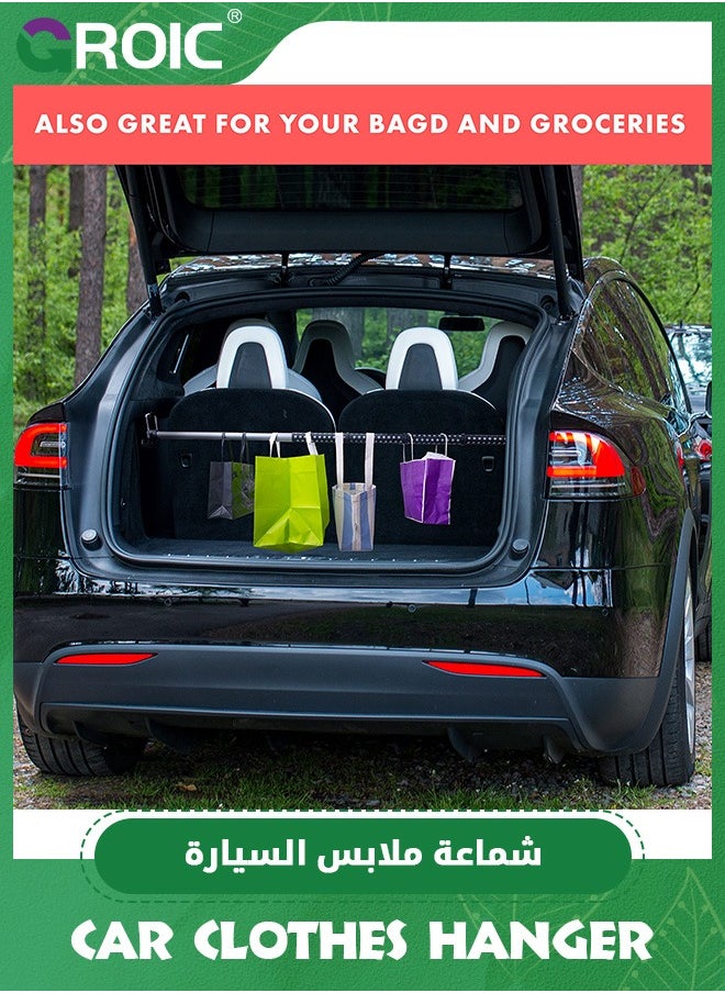 GROIC - Expandable Car Clothes Hanger Bar,Heavy Duty Hanger Metal Storage Suit Rod,Car Hanging Closet Organizer Rack Expandable to 162cm,Stainless Steel Heavy Duty Car Clothes Rod - Image 1