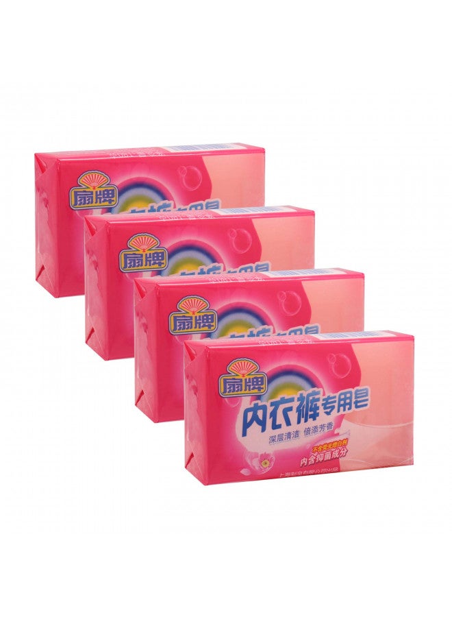 BEE & FLOWER Fan Underwear Cleaning Soap Bar Underwear Laundry Soap Bar Ideal Hand Wash for Lingerie (6.3 Oz x 4) - Image 1