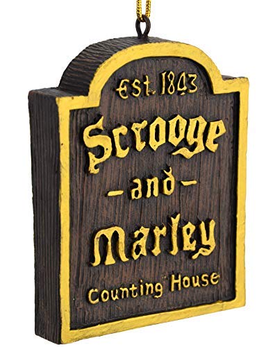 Tree Buddees A Christmas Carol Scrooge  Marley Counting House Sign Ornament