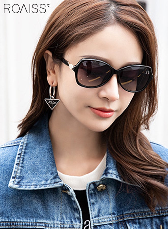 roaiss Women's Polarized Butterfly Sunglasses, UV400 Protection Sun Glasses with Rhinestones Decoration, Fashion Anti-glare Sun Shades for Women with Glasses Case, 59mm - Image 2