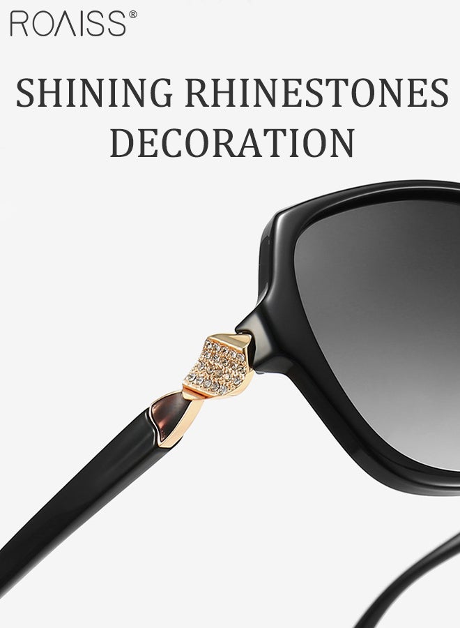 roaiss Women's Polarized Butterfly Sunglasses, UV400 Protection Sun Glasses with Rhinestones Decoration, Fashion Anti-glare Sun Shades for Women with Glasses Case, 59mm - Image 5