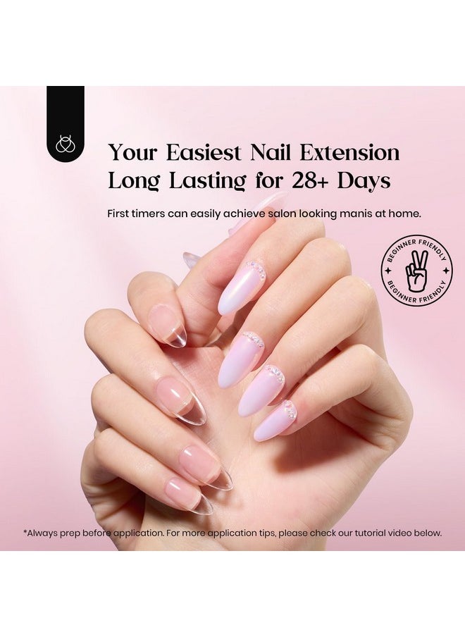 beetles Gel Polish Beetles Gel Nail Kit 600Pcs 15 Sizes Medium Almond Nail Tips with Pink Color Gel Top Coat,Soft Clear Nail Tips Set 5 In 1 Nail Glue Uv Nail Lamp Easy Nail Extension Set DIY Manicure Art Gift for Women  - Image 3