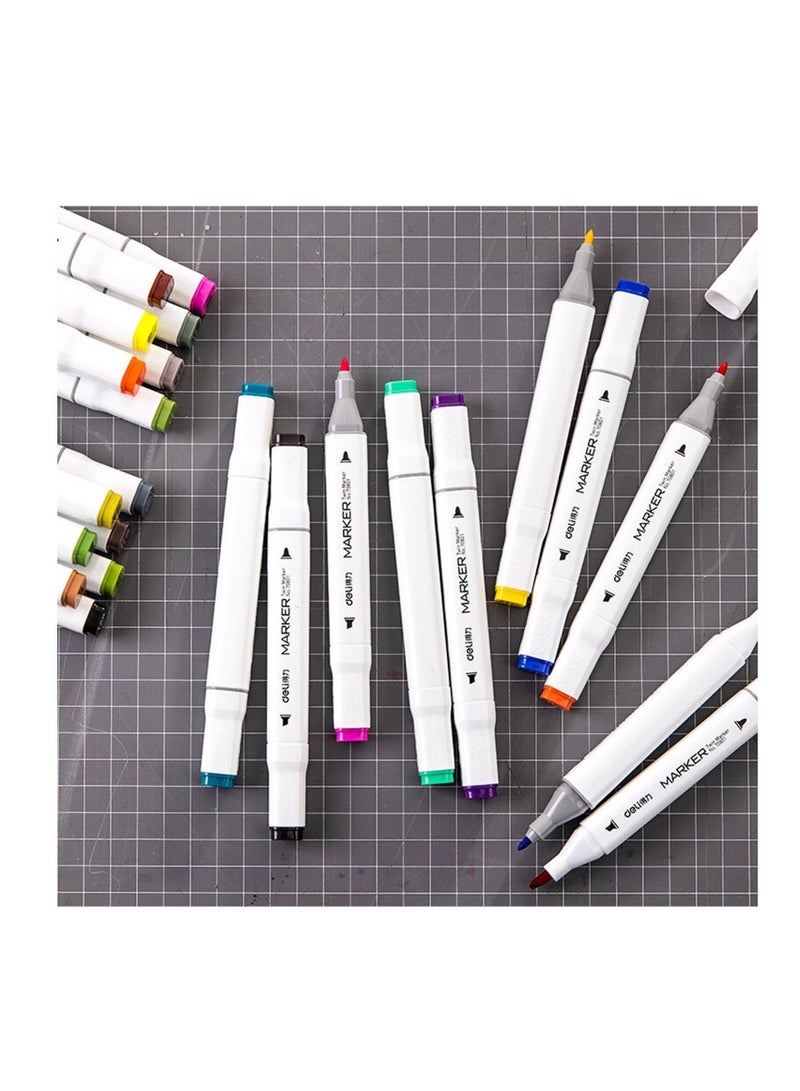 Deli أقلام رسم فنية مزدوجة الجوانب مكونة من 36 قطعة متعددة الألوان - Image 2