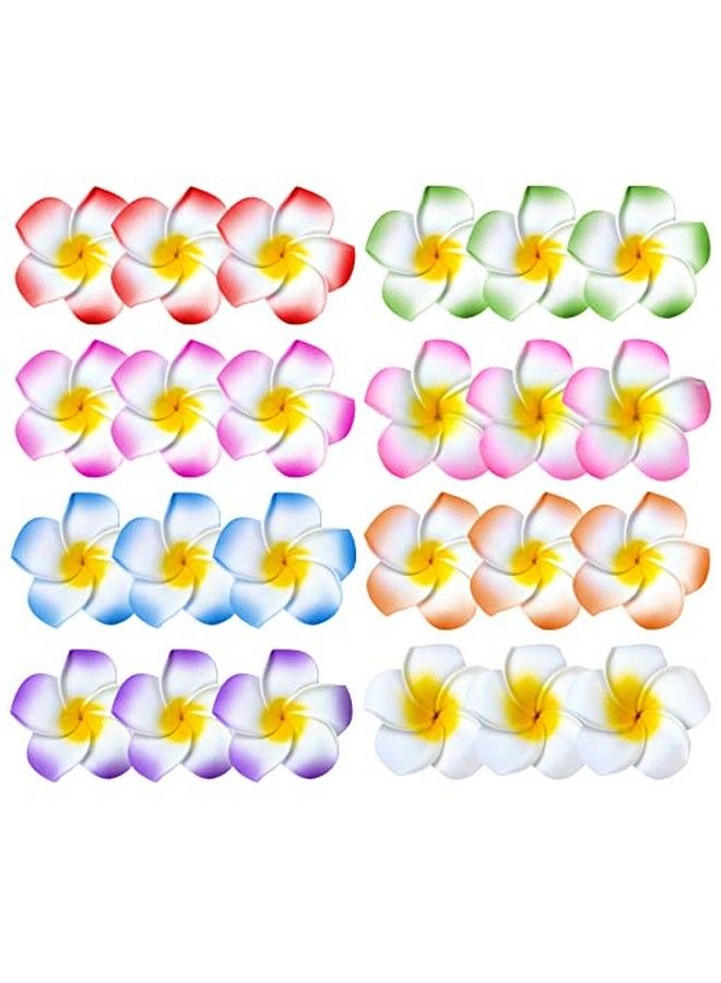 YHmall 24 Pack Hawaiian Flower Hair Clips 2.5 Inch Plumeria Foam Hair Accessories Clip For Women Hawaii Tropical Party Decorations Beach Pool Vacation Outfit Luau Party Supplies Favors Bridal Wedding - Image 2