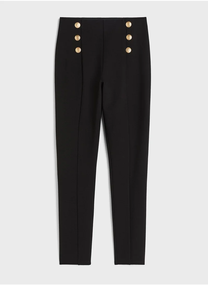 H&M Button Detail High Waist Leggings