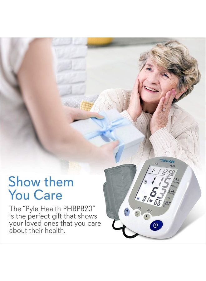 Pyle Digital Blood Pressure Monitor - Portable Automatic Pulse Rate Systolic Diastolic BP Tracker Machine- Standard Cuff Fits Large, Any Size Upper Arm - Image 3