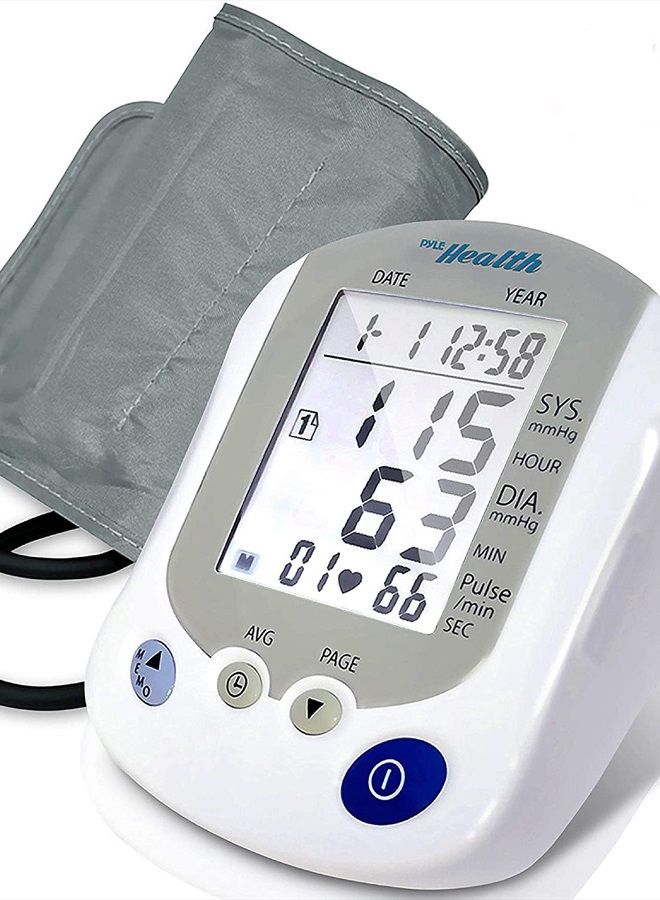 Pyle Digital Blood Pressure Monitor - Portable Automatic Pulse Rate Systolic Diastolic BP Tracker Machine- Standard Cuff Fits Large, Any Size Upper Arm - Image 1